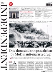 The Independent (UK) Newspaper Front Page for 16 April 2015