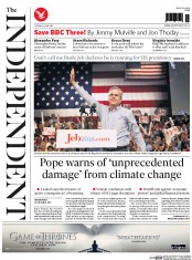 The Independent (UK) Newspaper Front Page for 16 June 2015