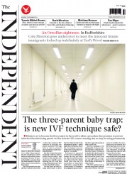 The Independent Newspaper Front Page (UK) for 17 November 2014