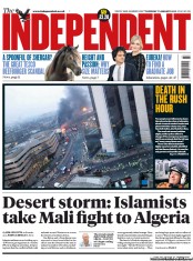 The Independent (UK) Newspaper Front Page for 17 January 2013