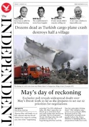 The Independent (UK) Newspaper Front Page for 17 January 2017