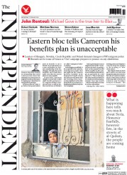 The Independent (UK) Newspaper Front Page for 17 February 2016