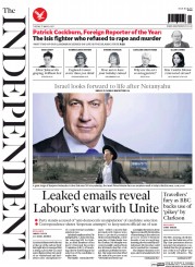 The Independent (UK) Newspaper Front Page for 17 March 2015