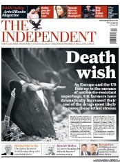 The Independent Newspaper Front Page (UK) for 17 June 2011