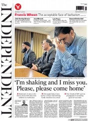 The Independent (UK) Newspaper Front Page for 17 June 2015