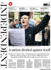 The Independent (UK) Newspaper Front Page for 17 September 2014