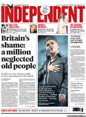 The Independent Newspaper Front Page (UK) for 18 October 2013