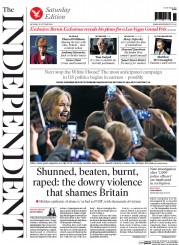 The Independent (UK) Newspaper Front Page for 18 October 2014
