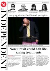 The Independent (UK) Newspaper Front Page for 18 February 2017