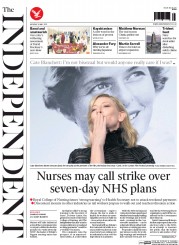 The Independent (UK) Newspaper Front Page for 18 May 2015