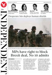 The Independent (UK) Newspaper Front Page for 19 October 2016