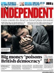 The Independent Newspaper Front Page (UK) for 19 November 2012