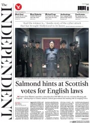The Independent (UK) Newspaper Front Page for 19 December 2014