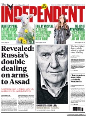 The Independent Newspaper Front Page (UK) for 19 February 2013