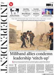 The Independent Newspaper Front Page (UK) for 19 May 2015