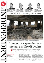The Independent (UK) Newspaper Front Page for 19 June 2017