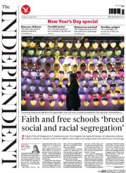 The Independent (UK) Newspaper Front Page for 1 January 2015