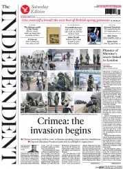 The Independent (UK) Newspaper Front Page for 1 March 2014