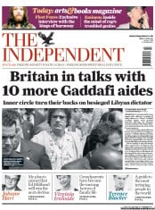 The Independent (UK) Newspaper Front Page for 1 April 2011