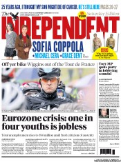 The Independent Newspaper Front Page (UK) for 1 June 2013