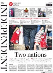 The Independent (UK) Newspaper Front Page for 20 December 2014