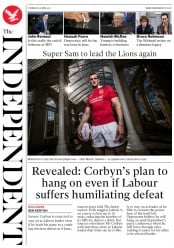 The Independent (UK) Newspaper Front Page for 20 April 2017