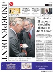 The Independent (UK) Newspaper Front Page for 20 May 2015