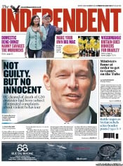 The Independent Newspaper Front Page (UK) for 20 July 2012