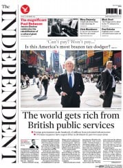 The Independent (UK) Newspaper Front Page for 21 November 2014