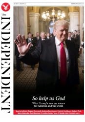 The Independent (UK) Newspaper Front Page for 21 January 2017