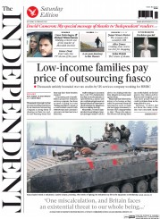 The Independent (UK) Newspaper Front Page for 21 February 2015