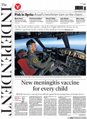 The Independent (UK) Newspaper Front Page for 21 March 2014