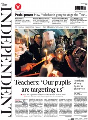 The Independent Newspaper Front Page (UK) for 21 April 2014