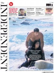 The Independent (UK) Newspaper Front Page for 21 April 2015