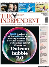 The Independent (UK) Newspaper Front Page for 21 May 2011