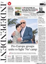 The Independent (UK) Newspaper Front Page for 21 May 2015
