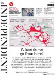 The Independent Newspaper Front Page (UK) for 21 August 2014