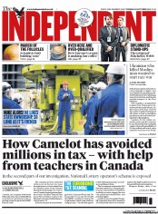 The Independent Newspaper Front Page (UK) for 22 October 2013