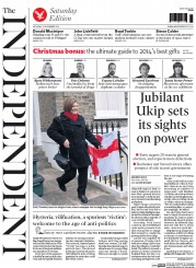 The Independent (UK) Newspaper Front Page for 22 November 2014