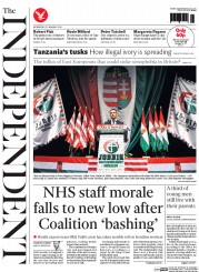 The Independent Newspaper Front Page (UK) for 22 January 2014
