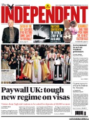 The Independent Newspaper Front Page (UK) for 22 March 2013