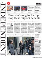 The Independent (UK) Newspaper Front Page for 22 May 2015