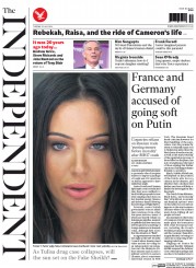 The Independent Newspaper Front Page (UK) for 22 July 2014