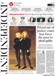 The Independent (UK) Newspaper Front Page for 22 August 2015