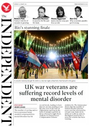 The Independent (UK) Newspaper Front Page for 22 August 2016