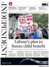 The Independent Newspaper Front Page (UK) for 22 September 2014