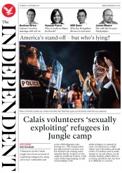 The Independent (UK) Newspaper Front Page for 22 September 2016