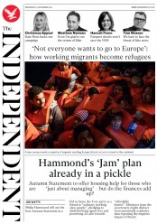The Independent (UK) Newspaper Front Page for 23 November 2016