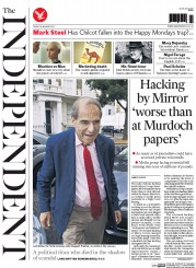 The Independent (UK) Newspaper Front Page for 23 January 2015