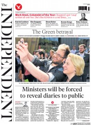 The Independent (UK) Newspaper Front Page for 23 April 2015